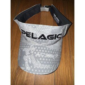 Pelagic Visor Gray Scales Logo Print One Size Fits All Fishing Boat Embroidered